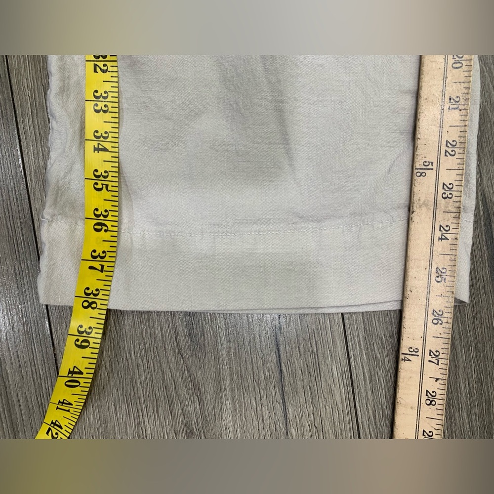 Frank & Eileen Waterford Wexford Flax Linen Pants Cement Beige Size 14 - Picture 6 of 11